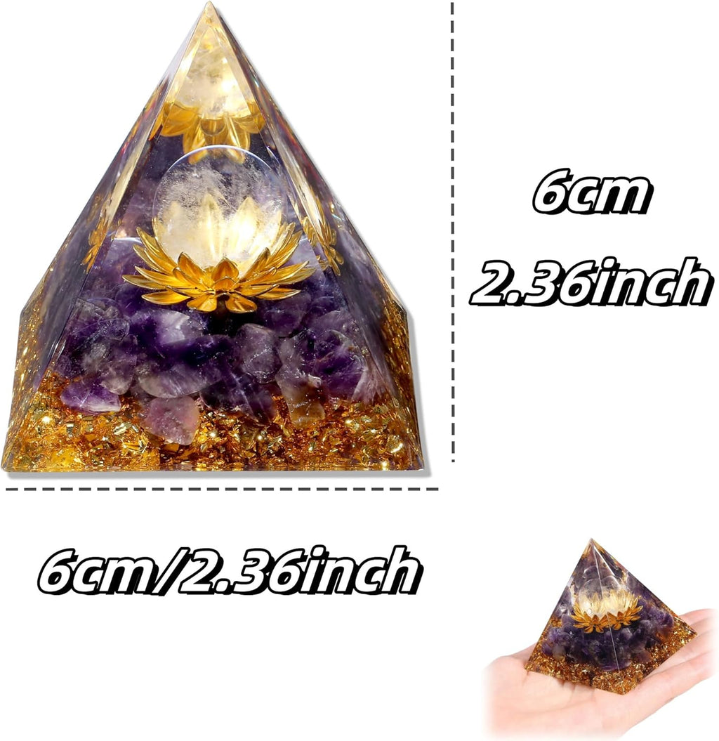 Orgonit Pyramide Amethyst Edelsteine Lotus Pyramiden Positive Energie Kristalle Heilsteine Bringt Glück Pyramide Weihnachten Spirituelle Geschenke Weihnachtsgeschenk