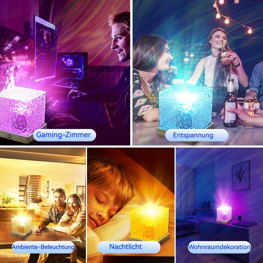LETOUR Polarlicht Lampe,Aurora Light Cube Lampe 16 Farben 30 Modi Nordlicht Projektor Polarlichter Nachtlichter & Schlummerleuchten für Kinder Zimmer Deko