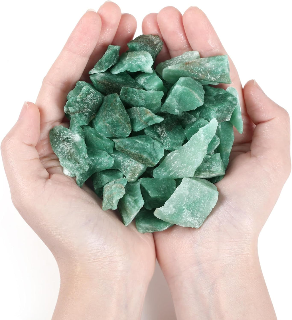 QINJIEJIE Grün Aventurin Rohsteine Premium Kristalle Edelsteine Grün Aventurin Stein Heilsteine Natursteine 100% Raw Kristall Steine (200g)