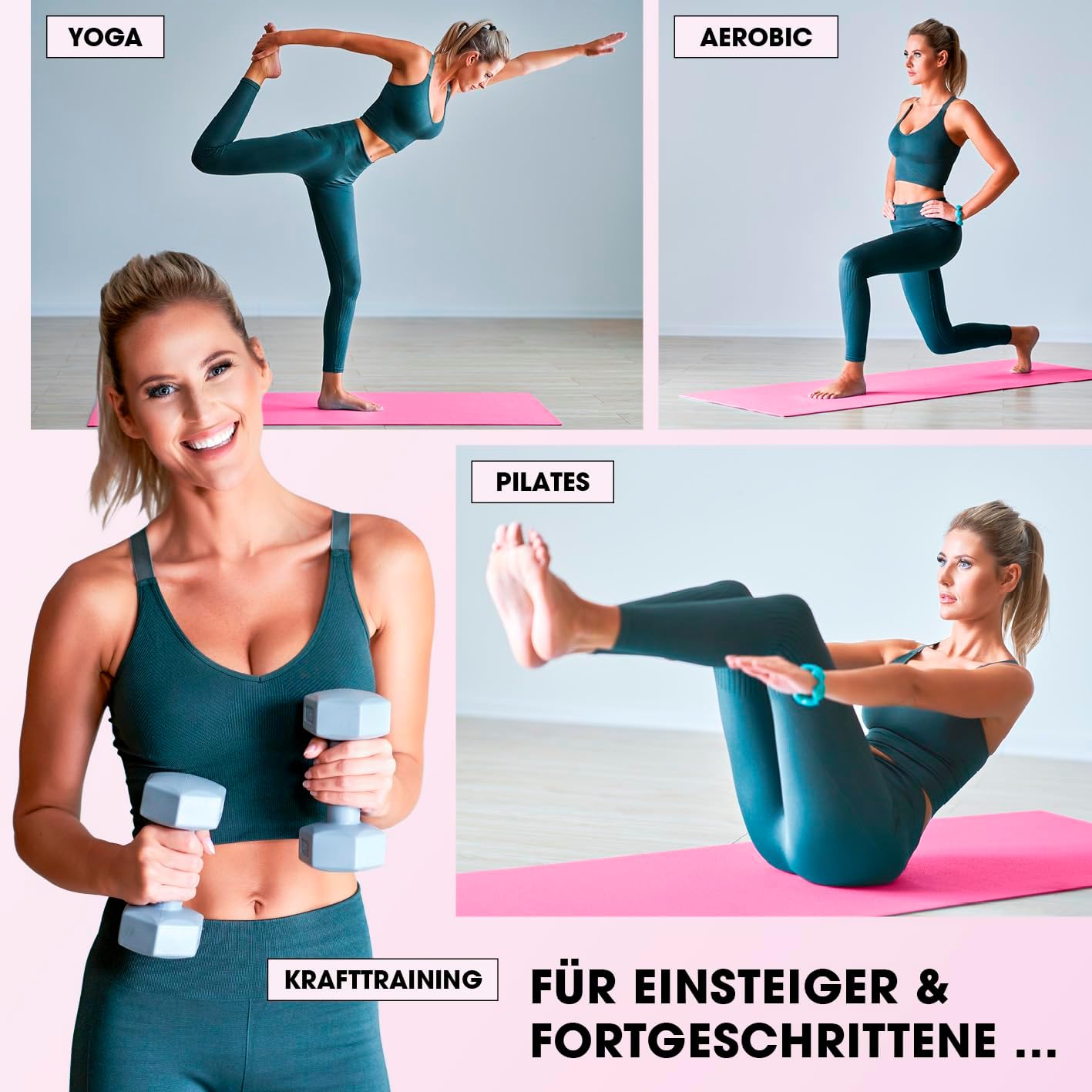 #DoYourFitness Yoga Mat Non-Slip. For Beginners and Advanced Users. Thickness from 0.8 cm to 2 cm. Joint-friendly Gymnastics Mat. 183 cm x 61 cm or XXL 190 cm x 100 cm (Suitable for Indoor/Outdoor)