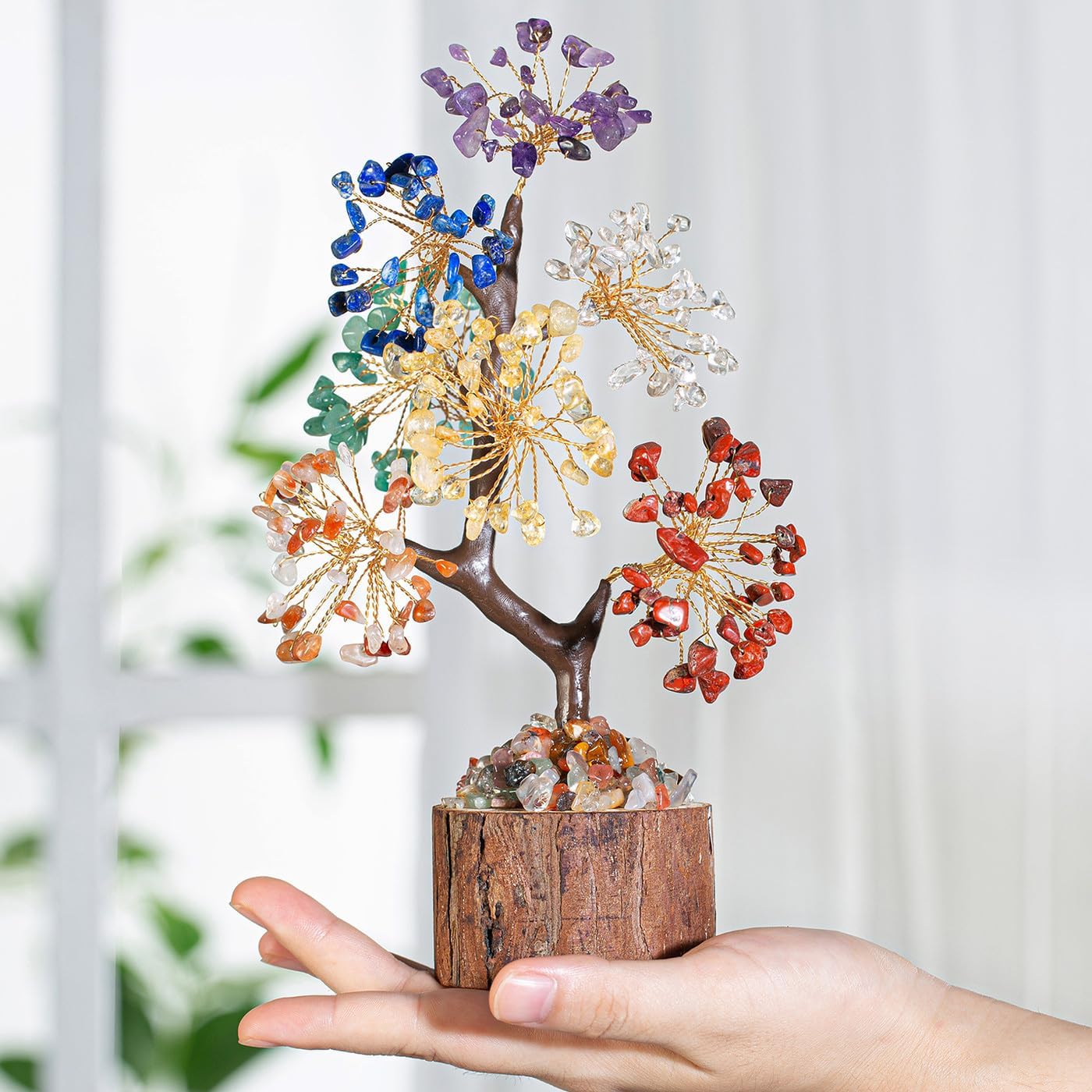 XIANNVXI Chakra Steine Kristallbaum Deko Geschenk Kristalle Deko Geschenk Esoterik Spirituelle Geschenke Dekopflanzen Lebensbaum Schreibtisch Deko Geschenke