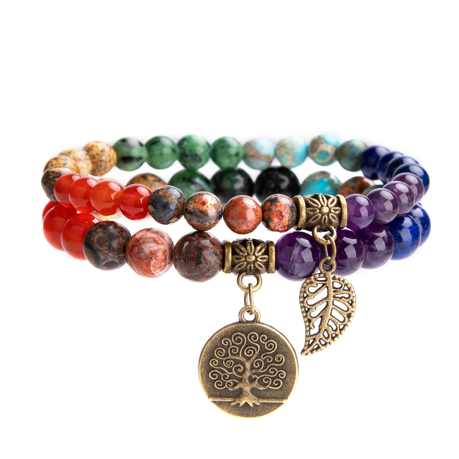 Farfume Chakra Armband Echte Steine, Echte Steine-Edelsteine Armband fur Damen