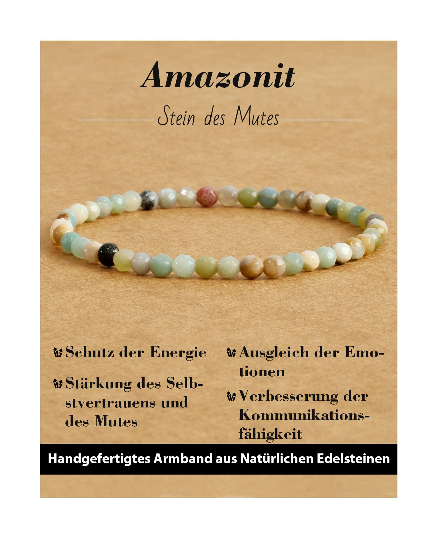 4 mm Stretch Bracelet Made of Real Natural Stone Beads, Healing Stone Bracelet, Yoga Bracelet for Women, Men, Lucky Bracelet, Friendship Bracelet, Replacement Beads Included