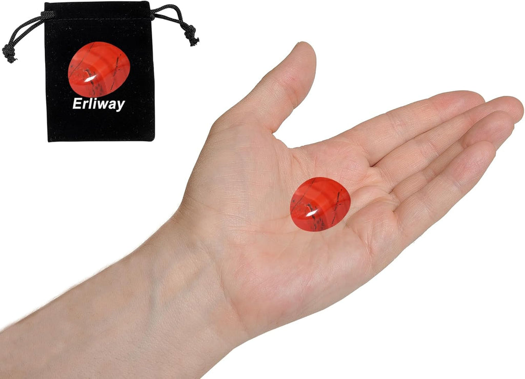 Red Jasper Healing Crystal Stones 1.25-2.0 Inch Large Reiki Healing Stones Natural Tumbled Polished Stones for Energy Witchcraft Therapy Meditation