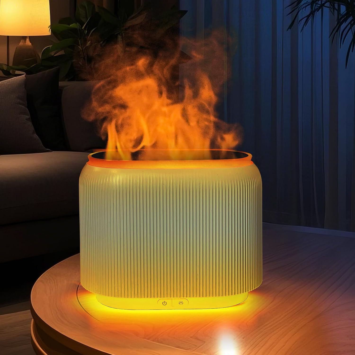 LIFFY Essential Oil Diffuser - Fireplace Fire Flame Aromatherapy Diffuser, Mist Humidifier with Multi-Color LED Lights, for Bedroom, Yoga Spa | Whisper-Quiet Operation, Ideal Gifts