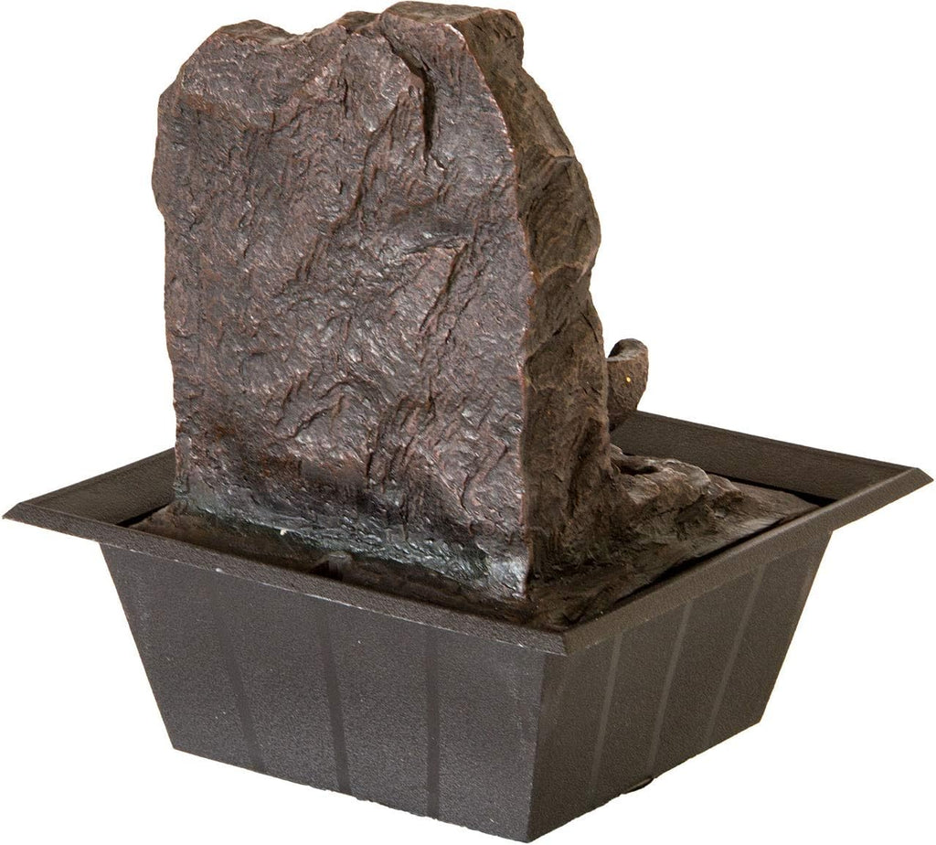 Indoor Fountain Golden Buddha with LED Lighting Table Fountain with Waterfall Decorative Fountain in Rock Look Zen Feel-Good Fountain for Home