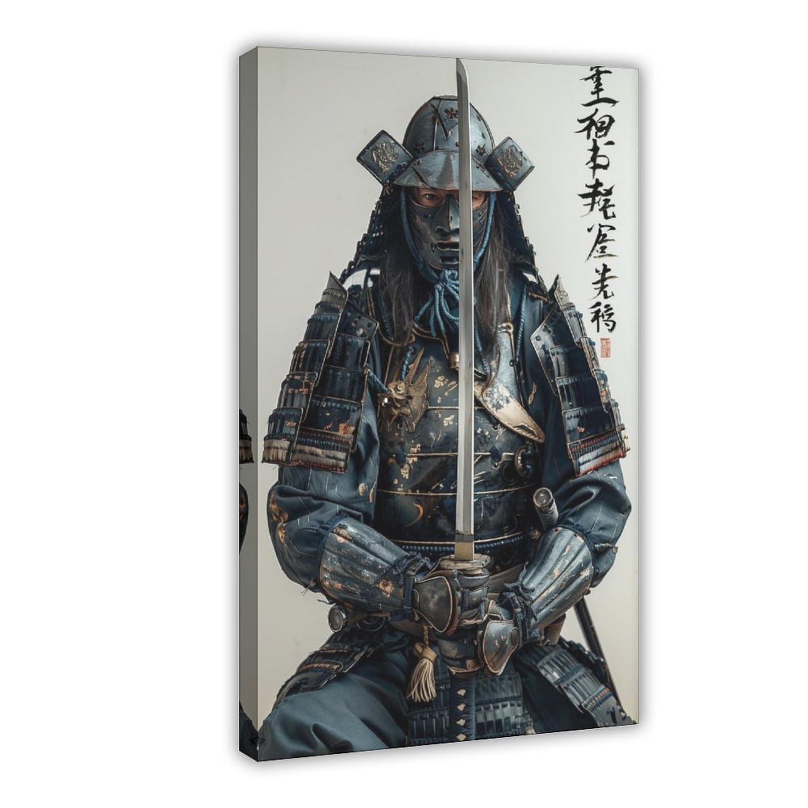 UTGN Spirituelle Kunst Samurai, Leinwand-Poster, Wandkunstdruck, Bild, Gemälde, 30 x 45 cm