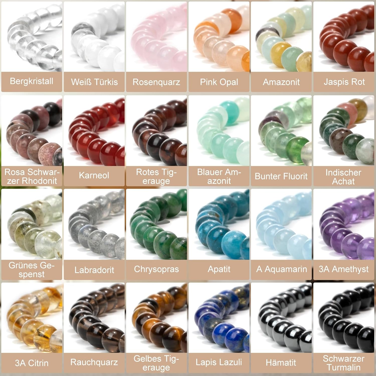 4 mm Stretch Bracelet Made of Real Natural Stone Beads, Healing Stone Bracelet, Yoga Bracelet for Women, Men, Lucky Bracelet, Friendship Bracelet, Replacement Beads Included