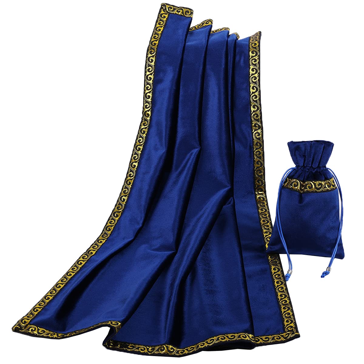 BLESSUME Altar Tarot Tablecloth Divination Wicca Velvet Cloth with Tarot Bag (Yellow 1), One Size