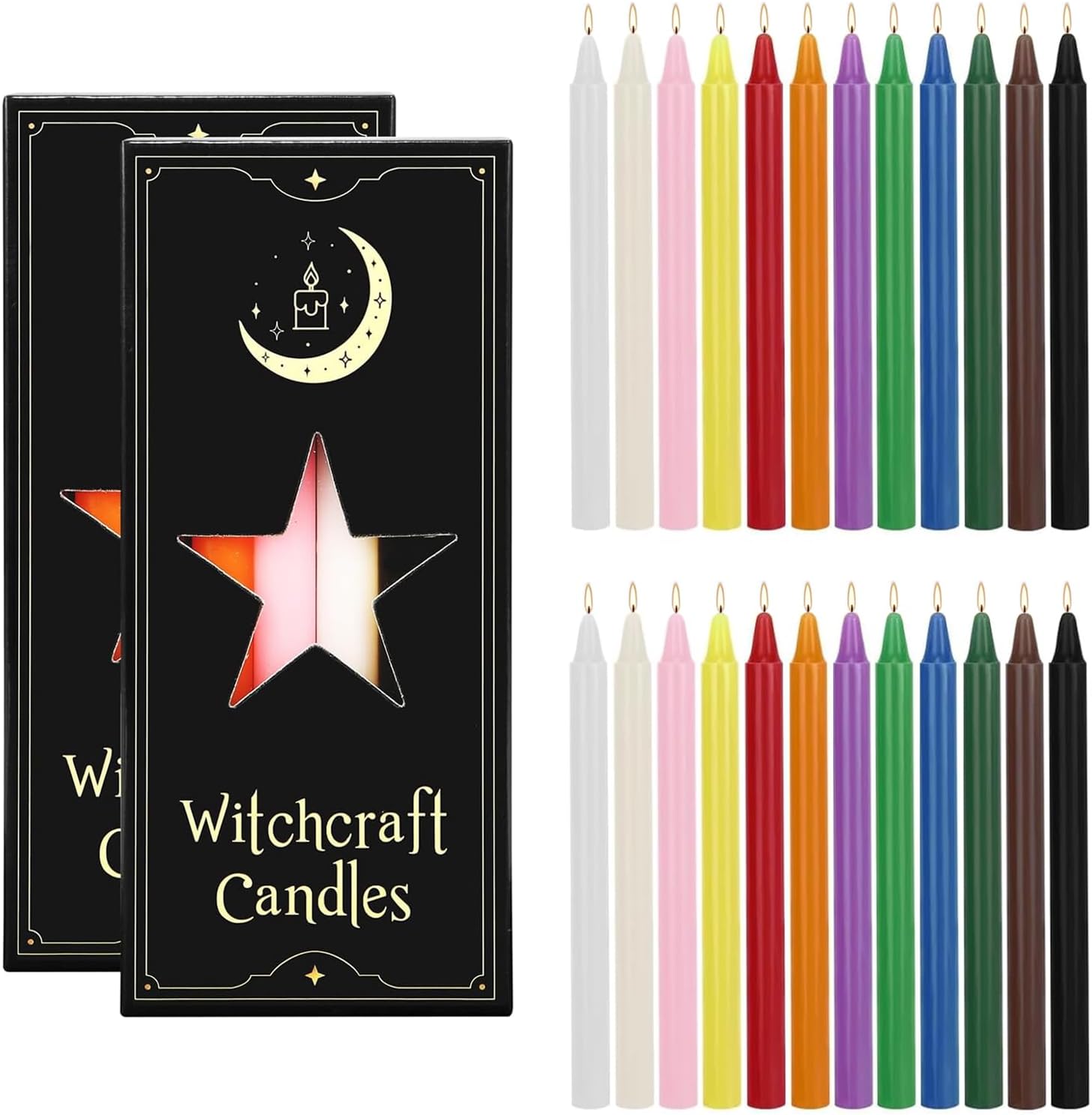 Chanukka Kerzen, 24 Stabkerzen Bunt, kleine stabkerzen, 16 cm hoch, Christbaumkerzen für Weihnachten, Chime, Vigil, Wicca-Altar, Rituale, Gebete, Hochzeit & Partydekoration