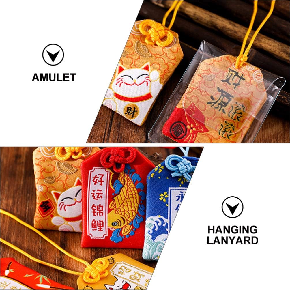 Garneck Japanischen Omamori Reichtum Gute Luck Charms Schrein Glück Amulett für Liebe Bildung Reichtum Gesundheit Gelb