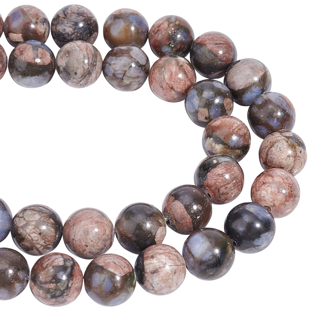 NBEADS Gemstone Beads Kunzite Beads Grade AB Round Natural Beads for Jewellery Making 1 Strand of 49 Pieces 8 mm