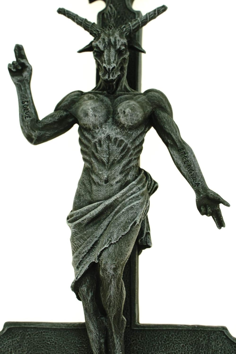 Lulizzie Baphomet on the Cross of Peter 30 cm Grim Reaper Gothic Skull Figure Wall Picture