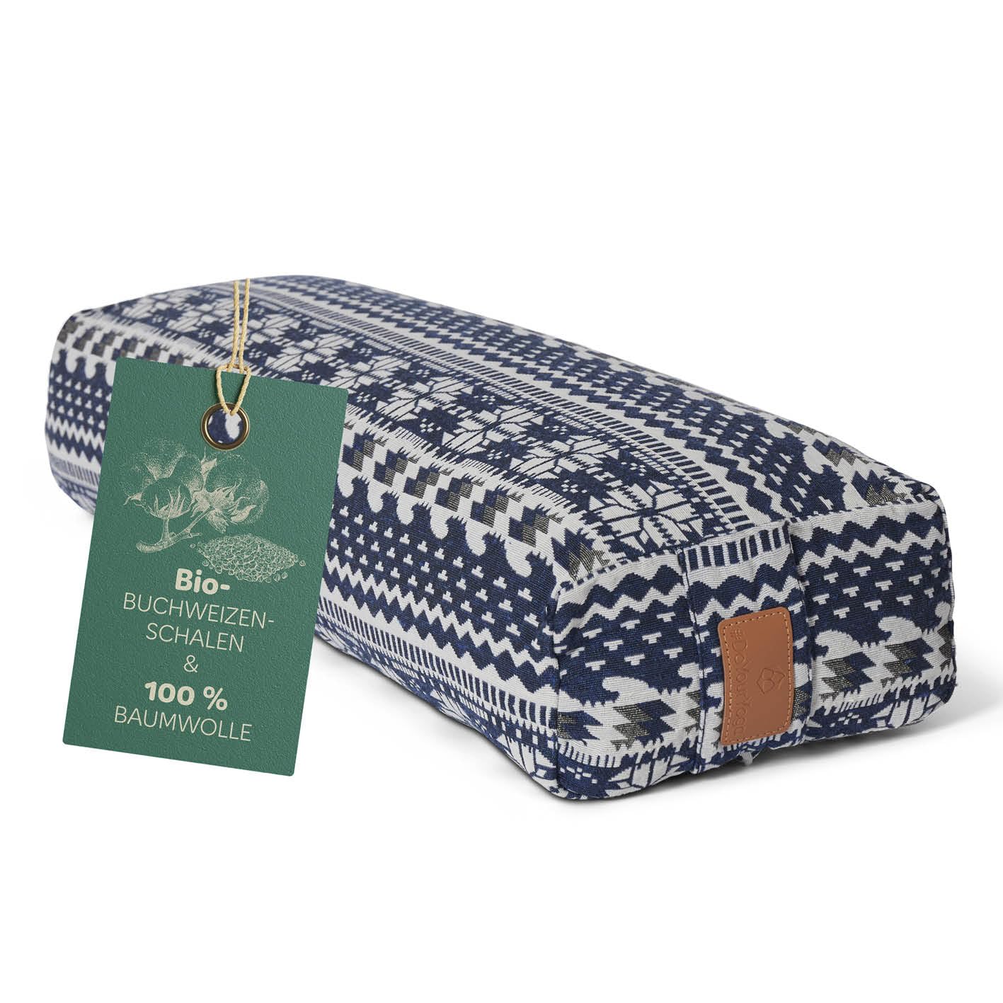 #DoYourYoga Yogabolster »Paravati« 67cm x 13cm | Gefüllt mit Bio-Dinkelspelz (KBA) oder Bio-Buchweizenschalen (KBA) | Yogakissen mit waschbarem Bezug | Sitzkissen & Zafukissen für Yin Yoga