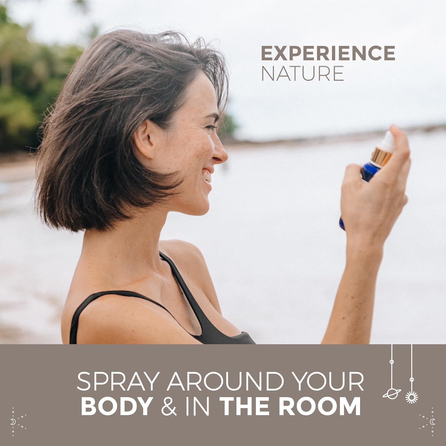 BALIPURA - Healing Crystals Auric Mixtures of Essential Oils of Lavender and Lemongrass, Black Tourmaline, Smoky Quartz and Citrine. "Protection" Aura Mist Handmade in Bali, 100 ml