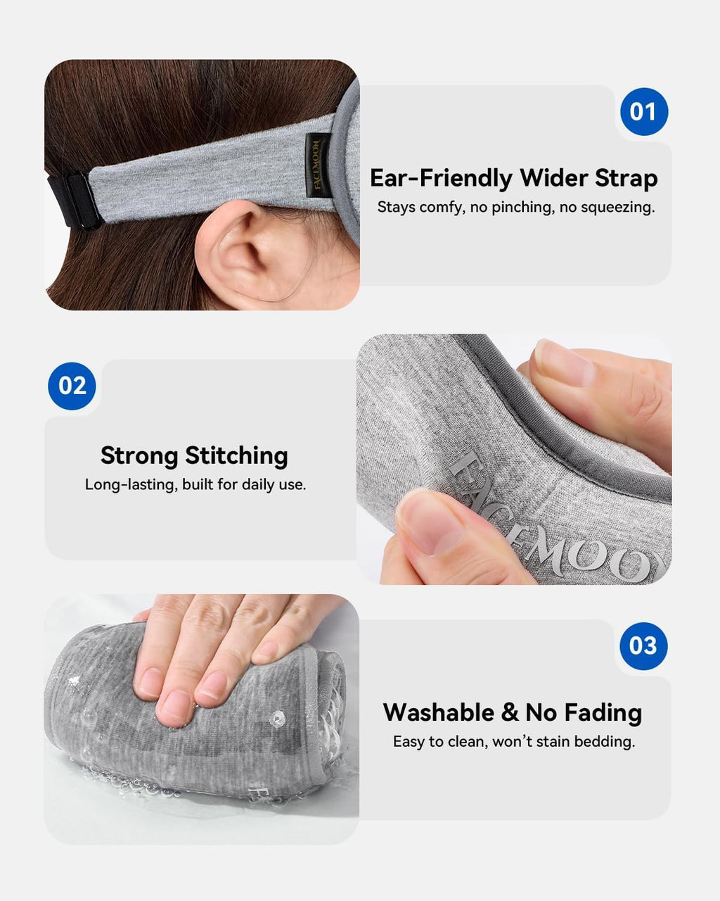 3D Blackout Weighted Eye Mask for Sleep, Airplane Travel Essential | Long flights, road trips, gentle weighted comfort, deep cups, lash-friendly, adjustable strap, daytime naps for men & women