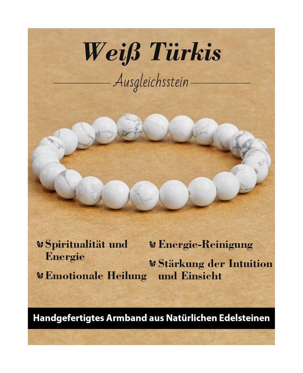 Handmade Genuine Natural Stone Beads Healing Stones Bracelet, Women's Men's Chakra Bead Bracelet, 8 mm Round Gemstone Yoga Bracelets, Includes Replacement Beads