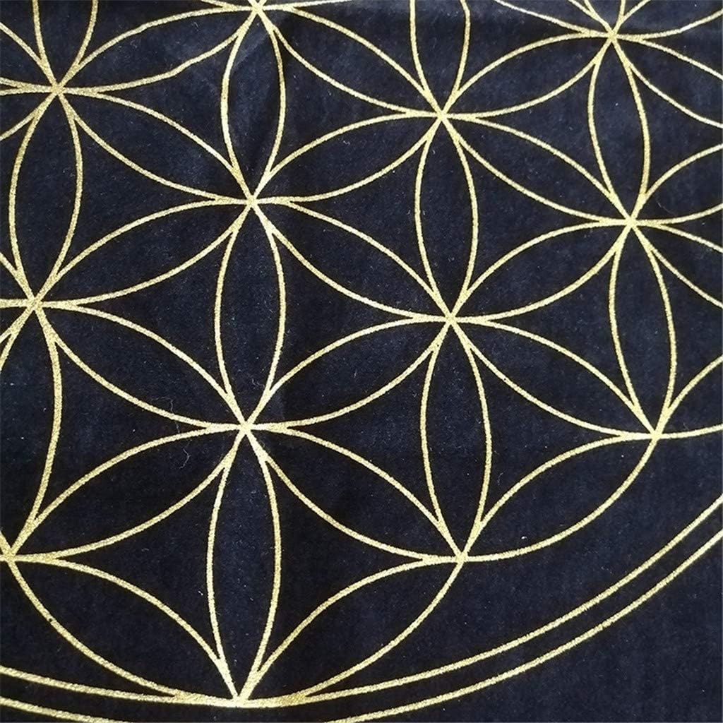 DENGHENG Tarot Card Special Tablecloth Flower of Life Divination Altar Cloth Board Game Lucky Astrology Velvet Card Pad