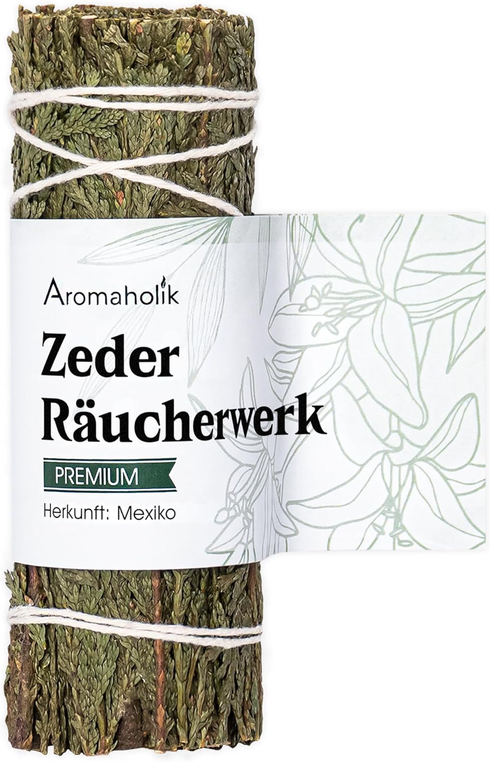 Cedar Incense 10 cm - Cedar Smudge Stick - 100% Natural, Hand-Tied 1 Bundle - Ideal for Meditation, Cleansing & Spiritual Rituals - Aromaholik