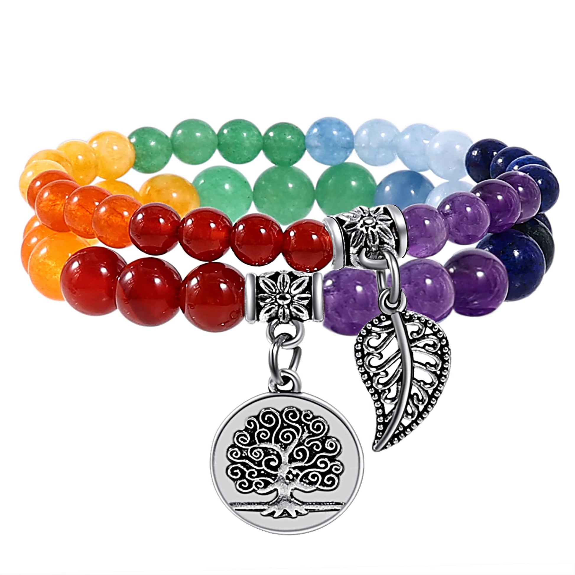 Farfume Chakra Armband Echte Steine, Echte Steine-Edelsteine Armband fur Damen