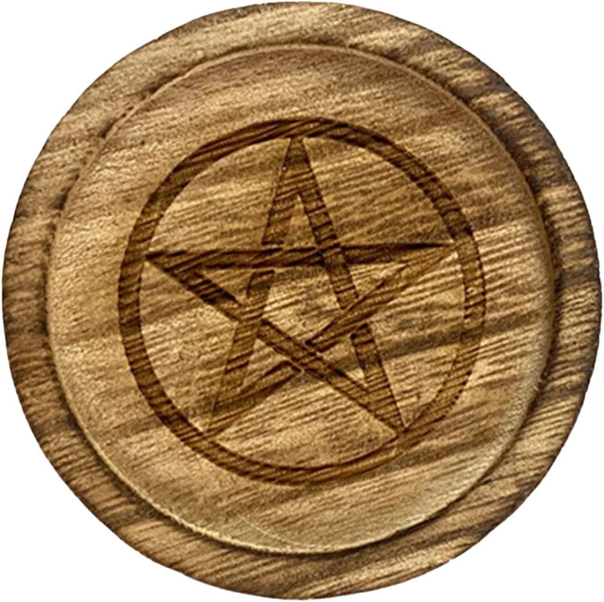 Pentacle Altar Plate - Witch Altar Bowl | Handmade Wooden Pentagram | Vintage Decor Jewellery Tray | Star Candle Holder | Wooden Bowl Pentagram | Altar Vintage Holder for Home Decor, Wedding