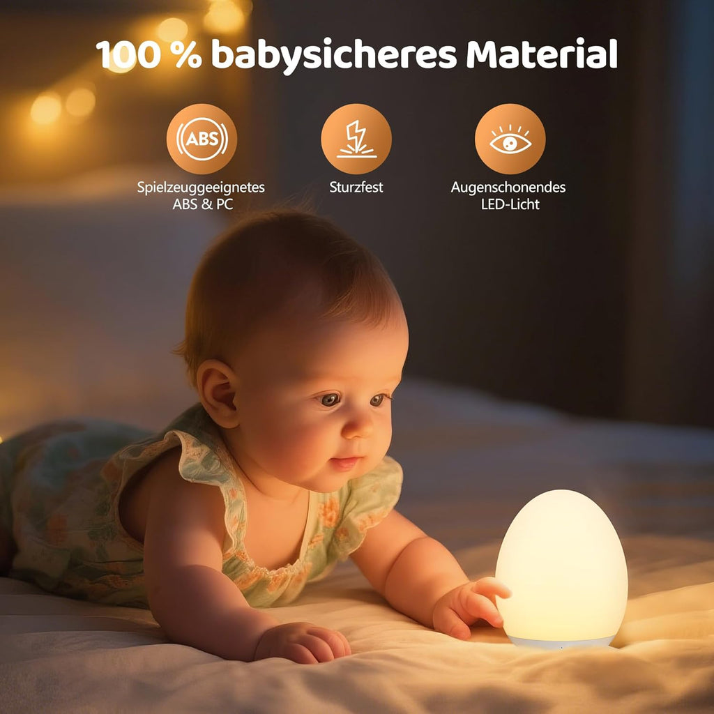 MediAcous Night Light, Night Lamp, Children's / Baby Night Light with 8 Colours & Nursing Light, Dimmable, USB LED Night Light with 1H Timer & Touch, Decoration for Baby and Toddler's Room Night Light