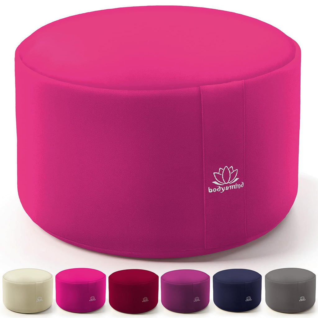 Body & Mind® Yogakissen Meditationskissen Boden Sitz-Kissen Polster für Meditation & Yoga; waschbarer Bezug und atmungsaktiver Premium Füllung; 18 cm Sitzhöhe