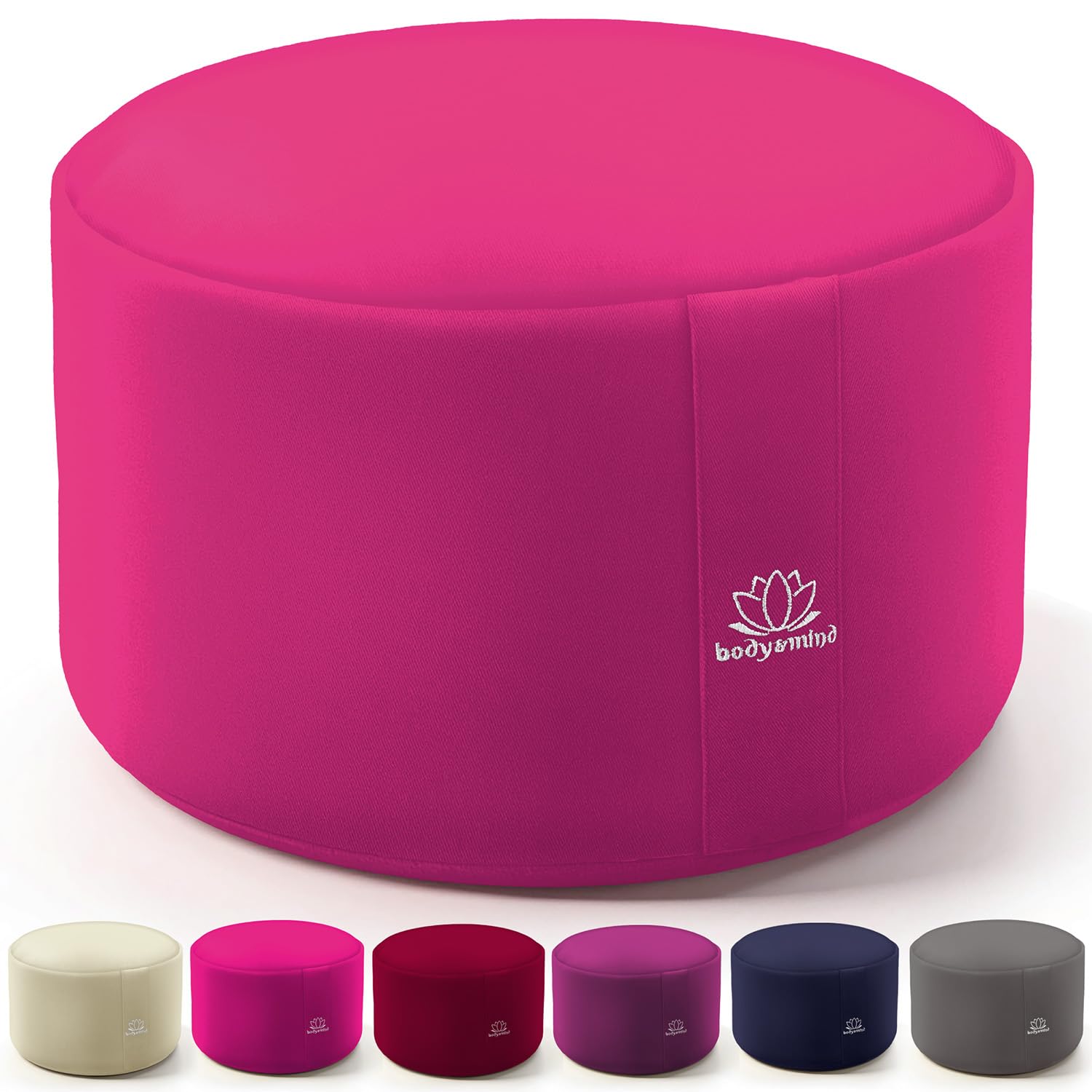 Body & Mind® Yogakissen Meditationskissen Boden Sitz-Kissen Polster für Meditation & Yoga; waschbarer Bezug und atmungsaktiver Premium Füllung; 18 cm Sitzhöhe