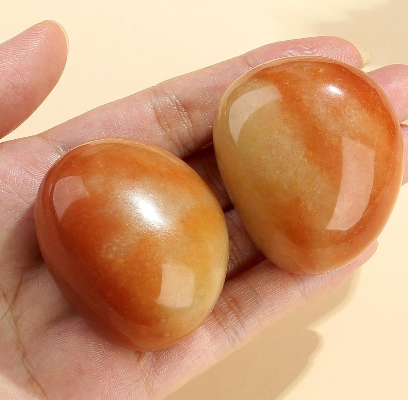 QINJIEJIE White Howlite Stones Natural Gemstone Large Crystals Polished Stone White Howlite 2 Pieces Crystal Stone Tumbled Stones Worry Stone Reiki Meditation