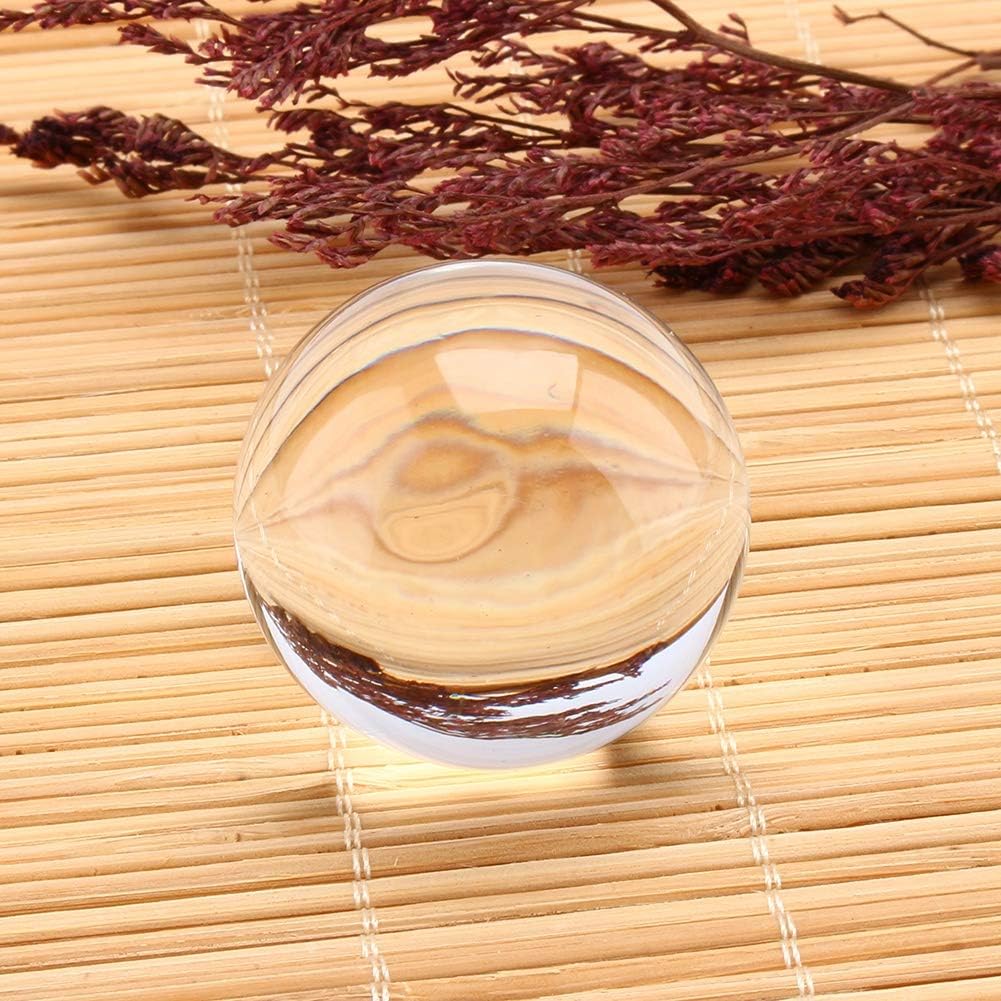 Outbit Klare Kristallkugel 40mm natürlicher Quarz klarer magischer Kristall Heilung Ball mit Stand Base für Yoga Zen Meditation Home Decor