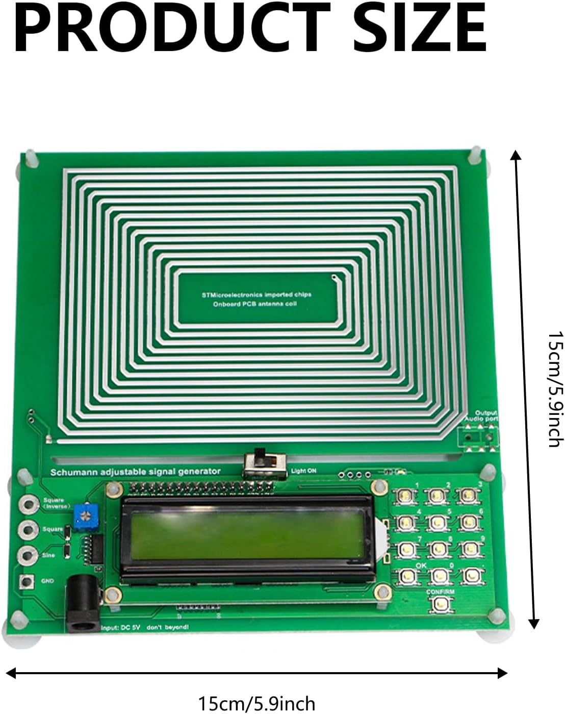 Schumann Resonator, Schumann Frequency Generator, 7.83 Hz Pure Sine Wave Pulse Generator 0.01-100,000 Hz Frequency Generator with Adjustable, Frequency Generator for Sound Improvement and Sleep Aid