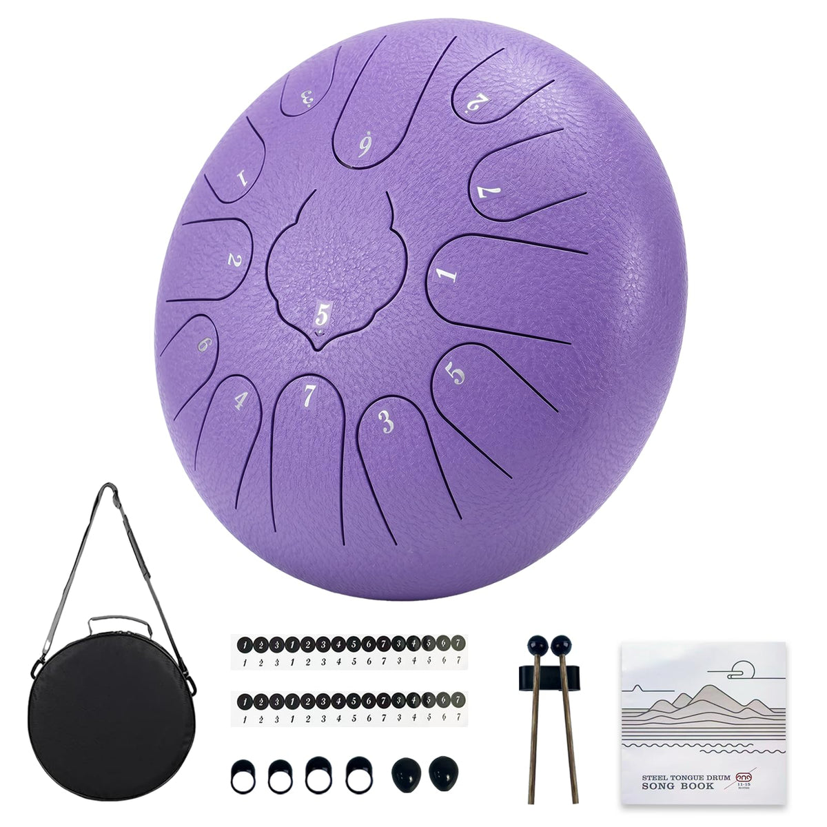 TUOKING Steel Tongue Drum 6 Inch 8 Notes D Major Rain Drum for Outside