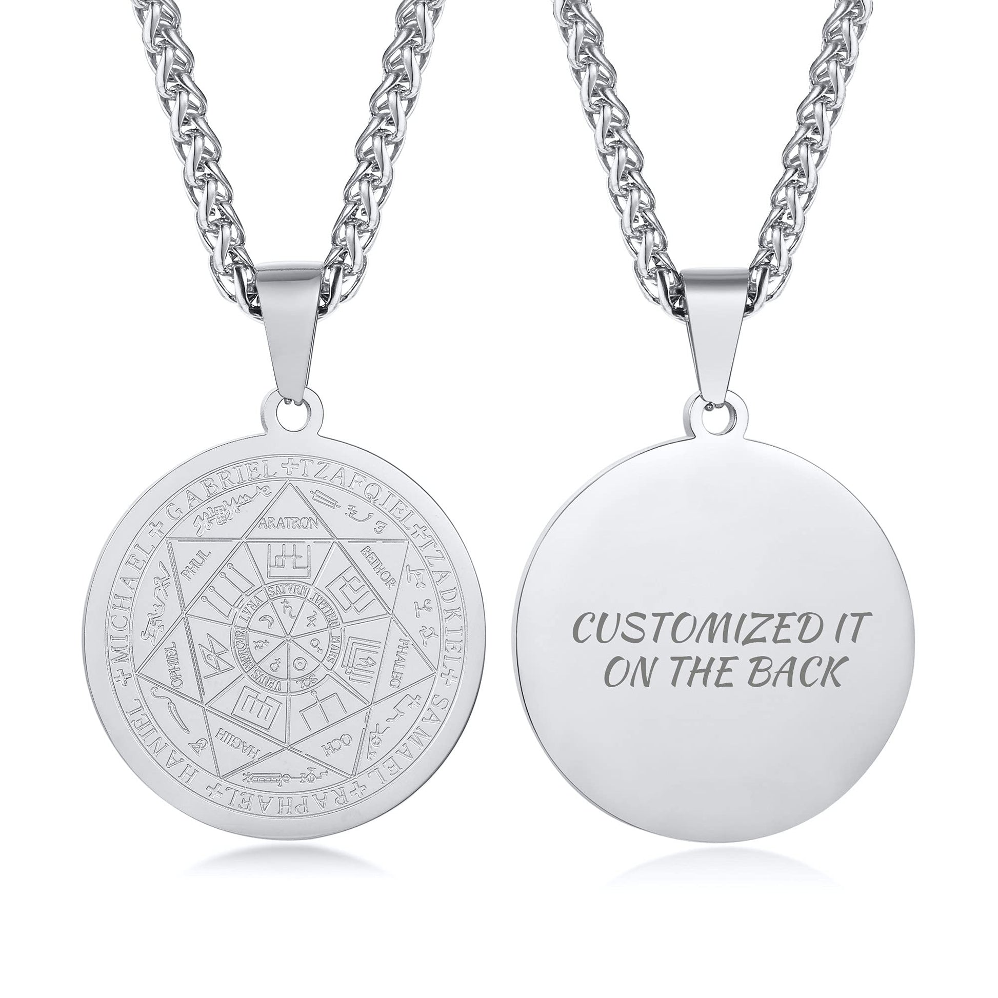 XUANPAI Siegel der Sieben Erzengel Ketten Choker Statement Halskette Talisman Anhänger Amulett Schmuck für Männer