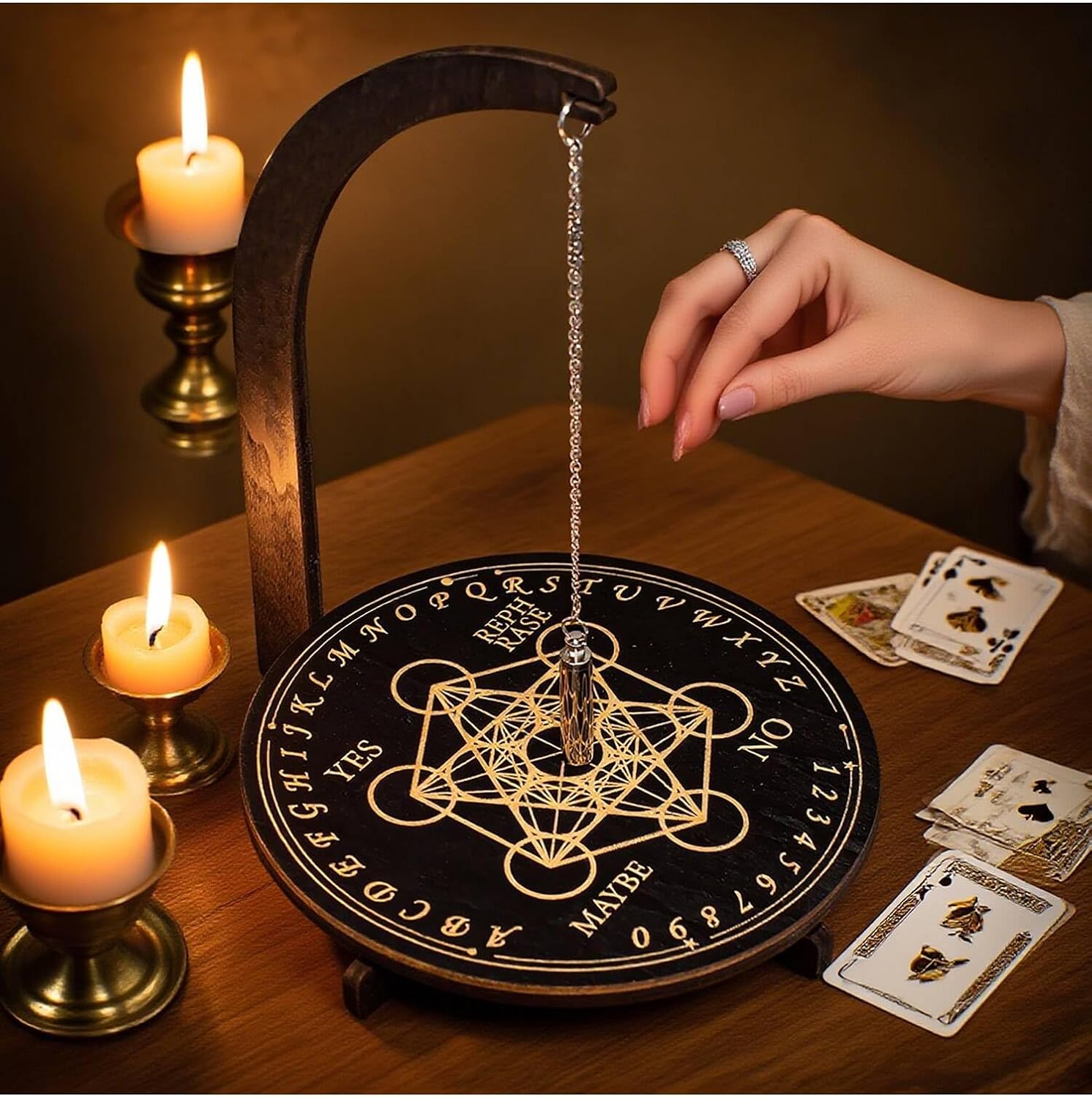 Magnetic Divination Stand, a Divination Stand with Constellation Design. It is a Magnetic Divination Tool for Exploring the Future and Assisting in Decision-Making. (Metatron’s Cube)