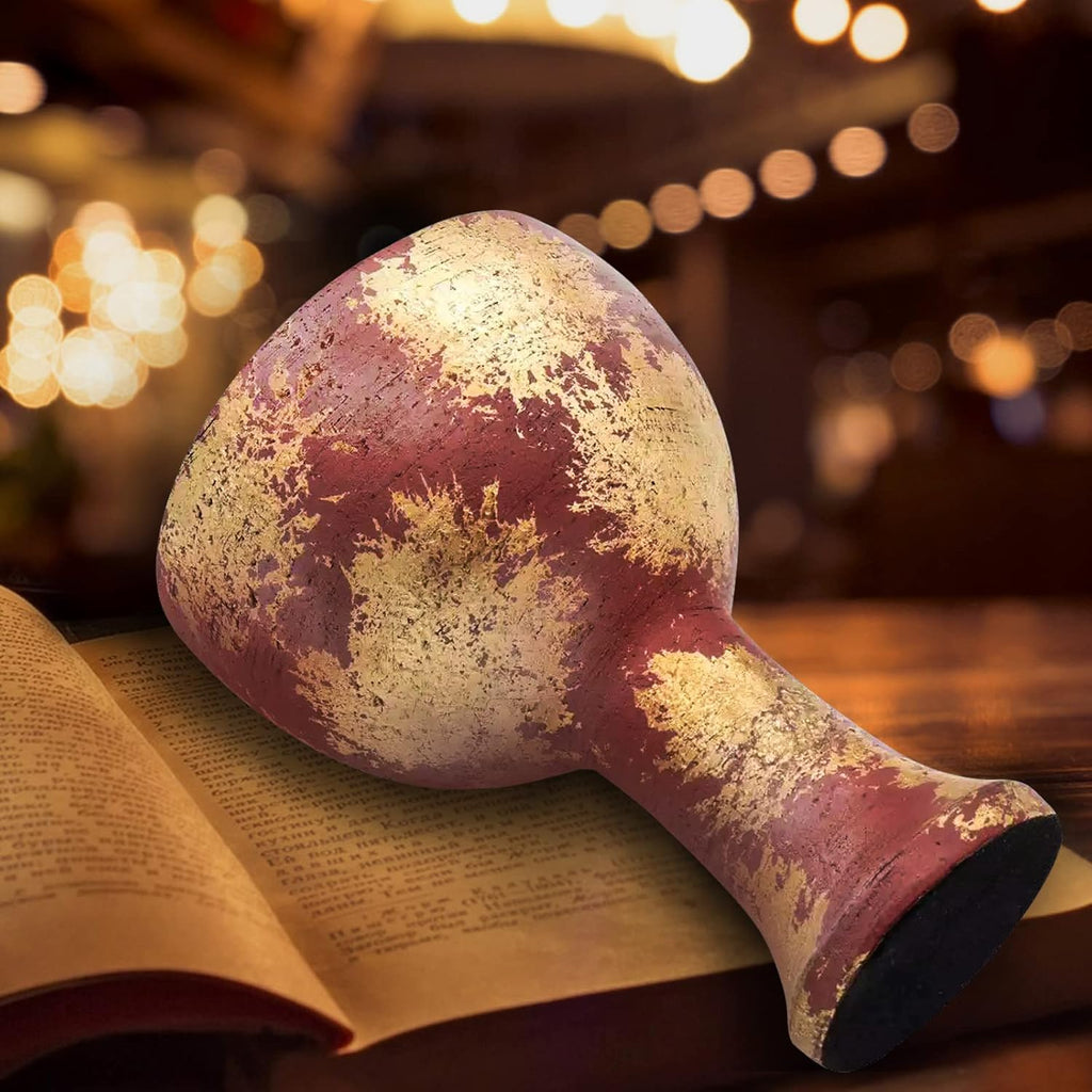 Indiana Jones Figurine Holy Grail Statue Hero Holy Grail Cup Gold Resin Memorabilia Replica Sculpture Halloween Home Decoration