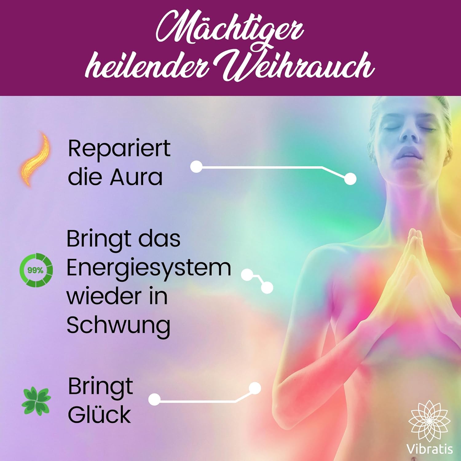 VIBRATIS Weißer Salbei zum Räuchern – 3er Set Räucherbündel – Natürliche Reinigung & Energetische Klärung für Meditation & Rituale