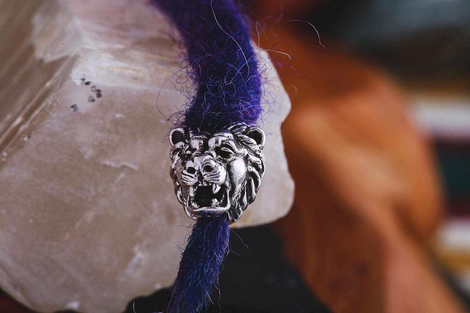 WINDALF Haar & Bartperle LION 12 mm Löwen Schmuck 925 Sterlingsilber