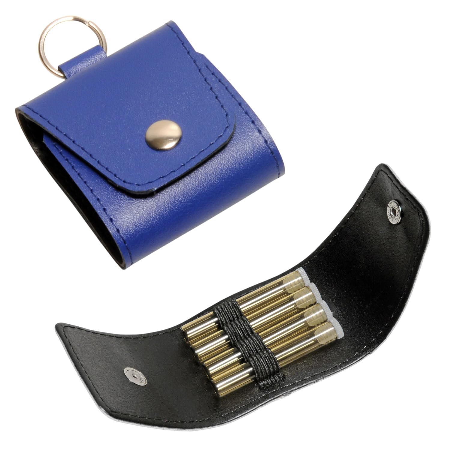 Homöopathische Notfallapotheke mit 4 Braungläsern (UV-Schutz) und Etiketten, Leder (Grün)