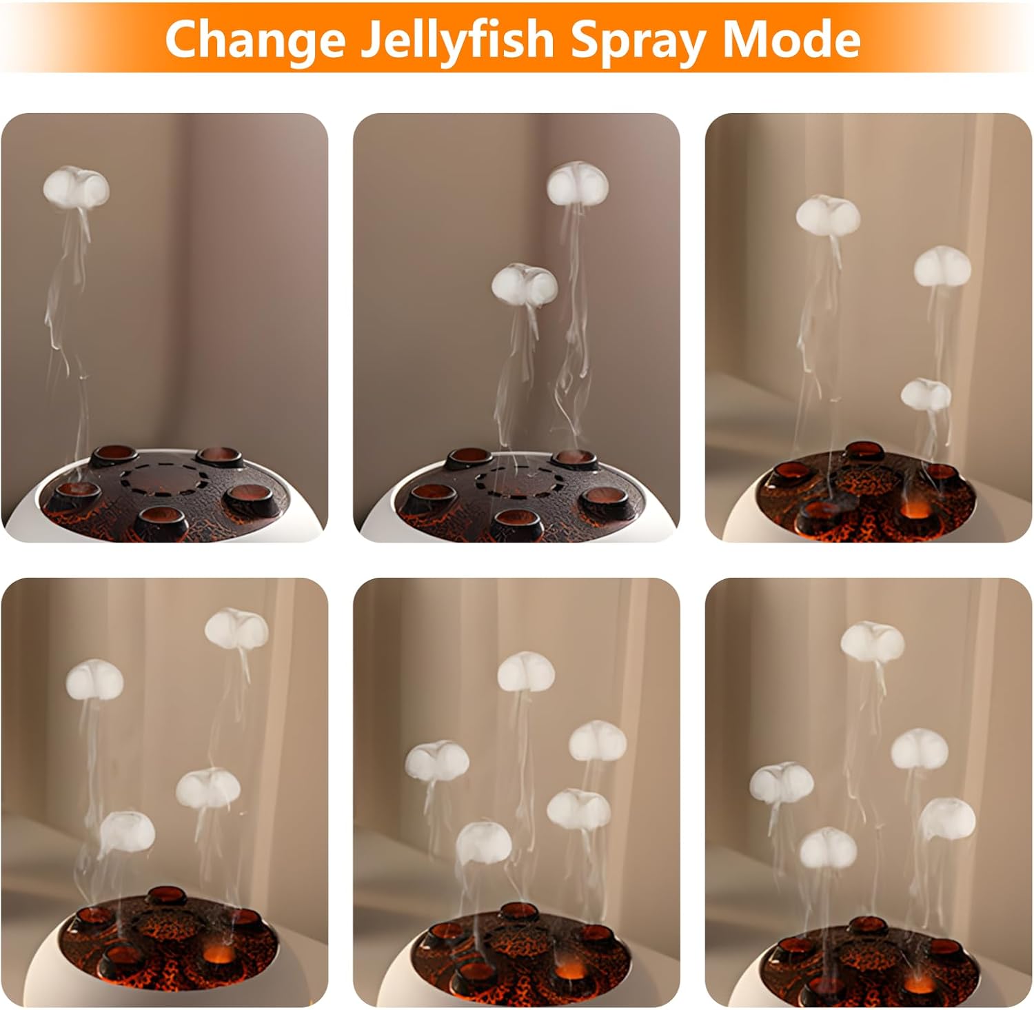 Flammen Aroma Diffuser, 250mL Luftbefeuchter Schlafzimmer, 2 Spray Muster DuftöL Diffuser,Air Diffuser Humidifier mit 7 Farben LED-Licht & Timing-Funktion Defuser für Kinder
