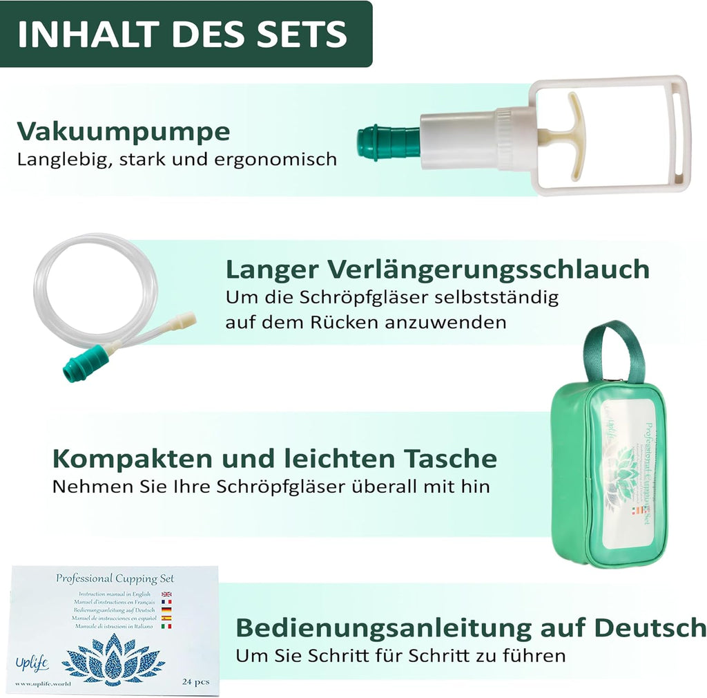 Schröpfgläser mit Vakuumpumpe Schröpfen Schröpfglas 12 Stück Uplife