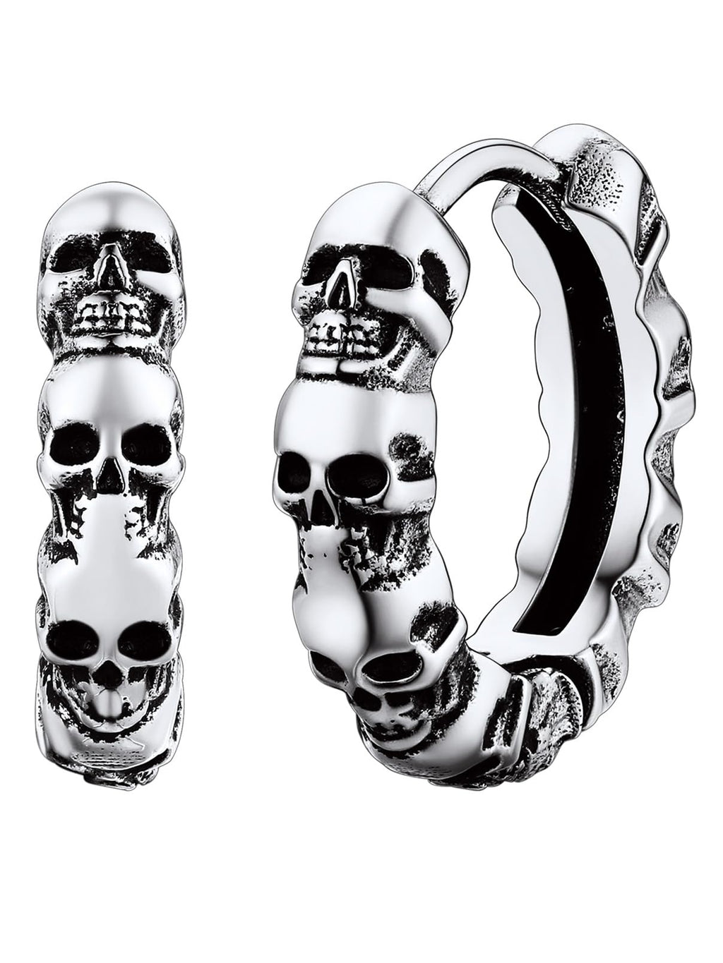 FaithHeart Edelstahl Totenkopf Ohrstecker für Herren Damen Punk Gotik Schädel Ohrring Piercing Creolen Ohrstecker für Weihnachten Valentinstag Halloween