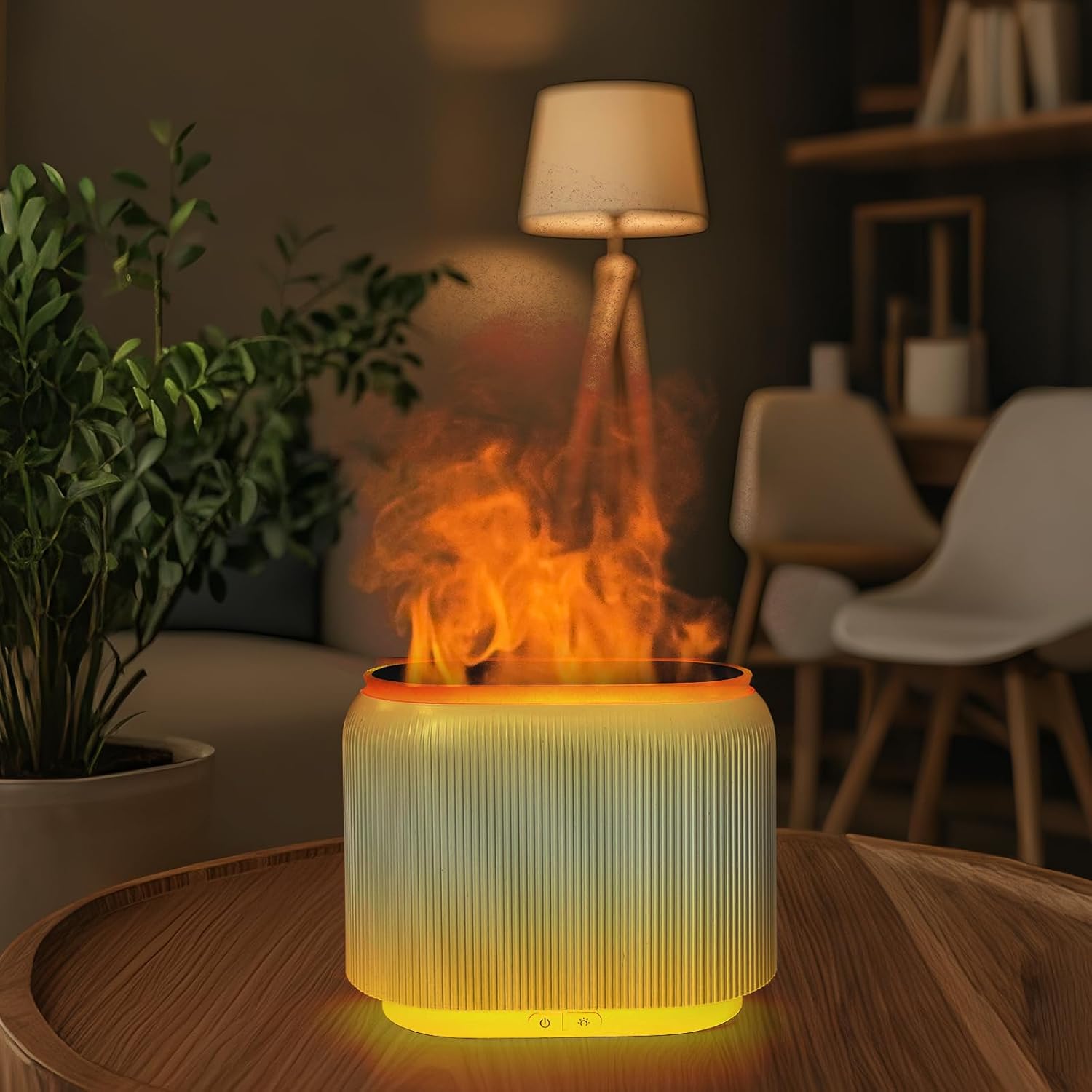 LIFFY Essential Oil Diffuser - Fireplace Fire Flame Aromatherapy Diffuser, Mist Humidifier with Multi-Color LED Lights, for Bedroom, Yoga Spa | Whisper-Quiet Operation, Ideal Gifts