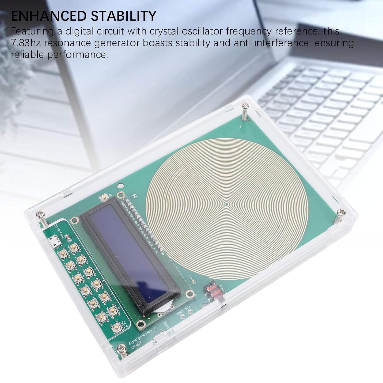 Adjustable Frequency Generator, for Healing from 0.1 Hz to 30,000 Hz, 7.83 Hz Resonance Generator, USB C Powered Sine Wave Signal Generator