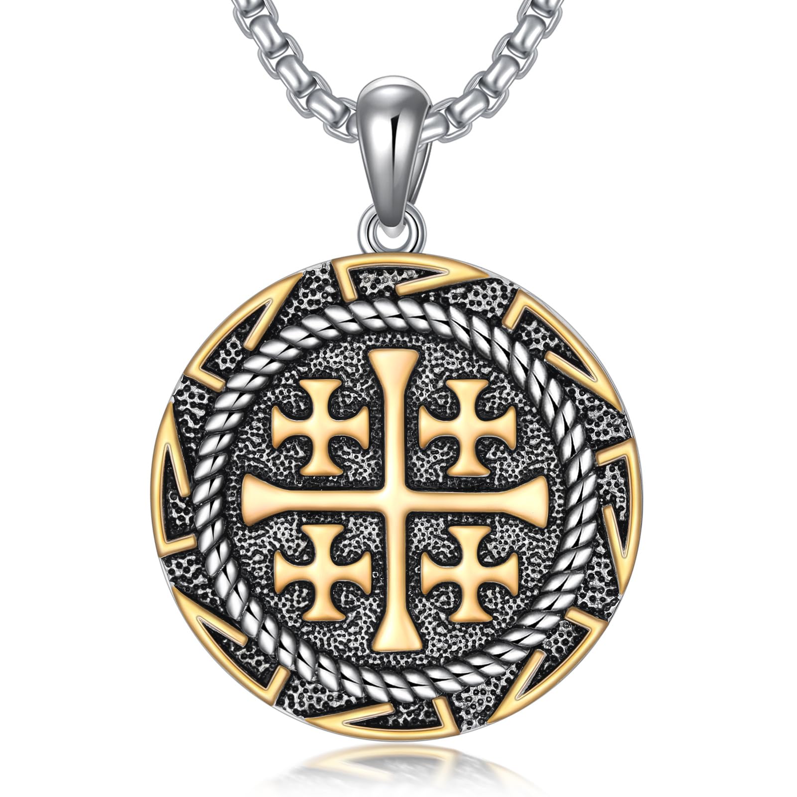 ROMANTICWORK Kreuz Kette 925 Sterling Silber Kreuz Halskette Kreuz Anhänger Christlicher Religiöser Gotischer Kreuz Schmuck Geschenke für Herren Männer Damen