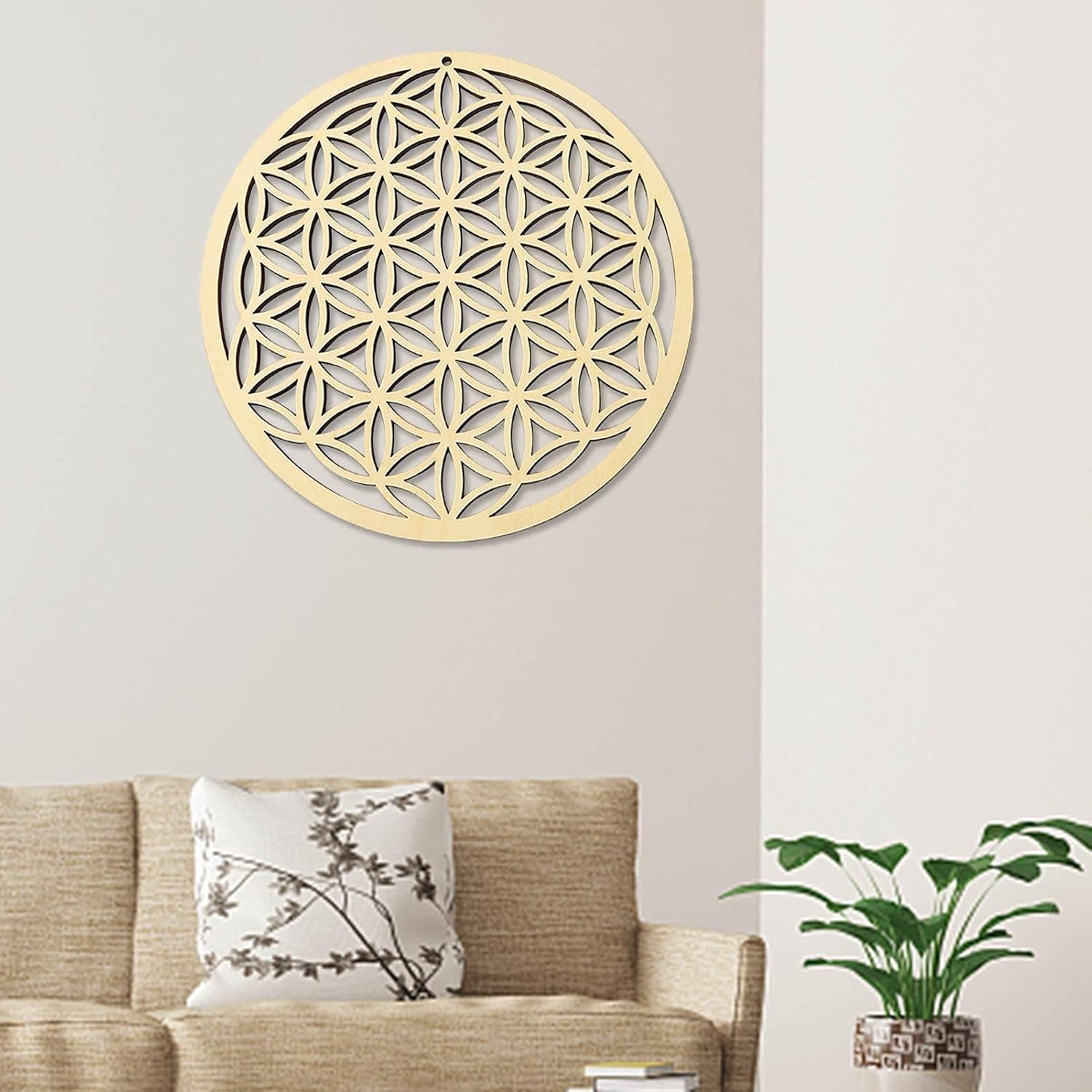 Wooden Grid Wall Art with Sacred Geometry, Chaakra Grid, Wall Art with High-Quality Sacred Geometry of Life, Spiritual Decoration