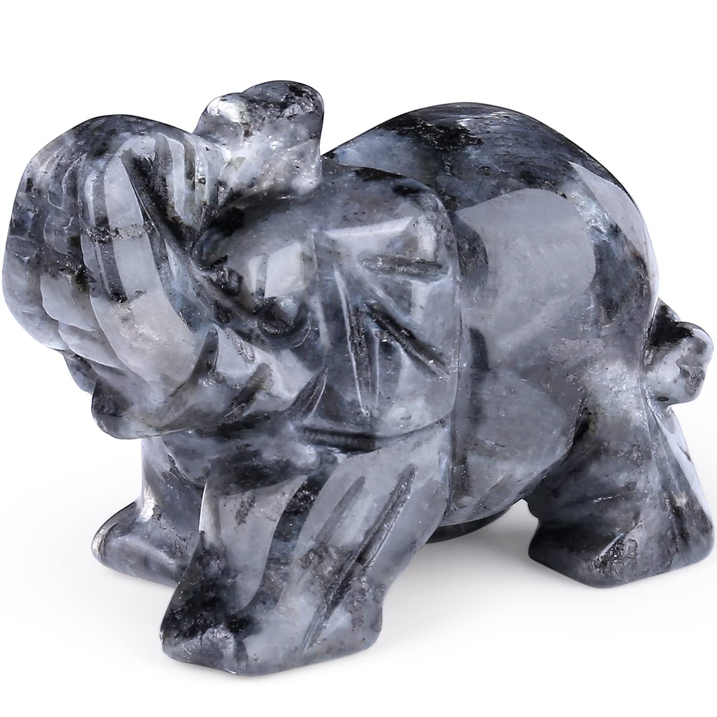 QINJIEJIE Amethyst Elephant Decor Statue Crystals Healing Stones Crystal | Pocket Figurines Cute Ivory Wedding Anniversary Sculpture Gemstones Home Office Desk Purple Decor Elephant Gifts for Women