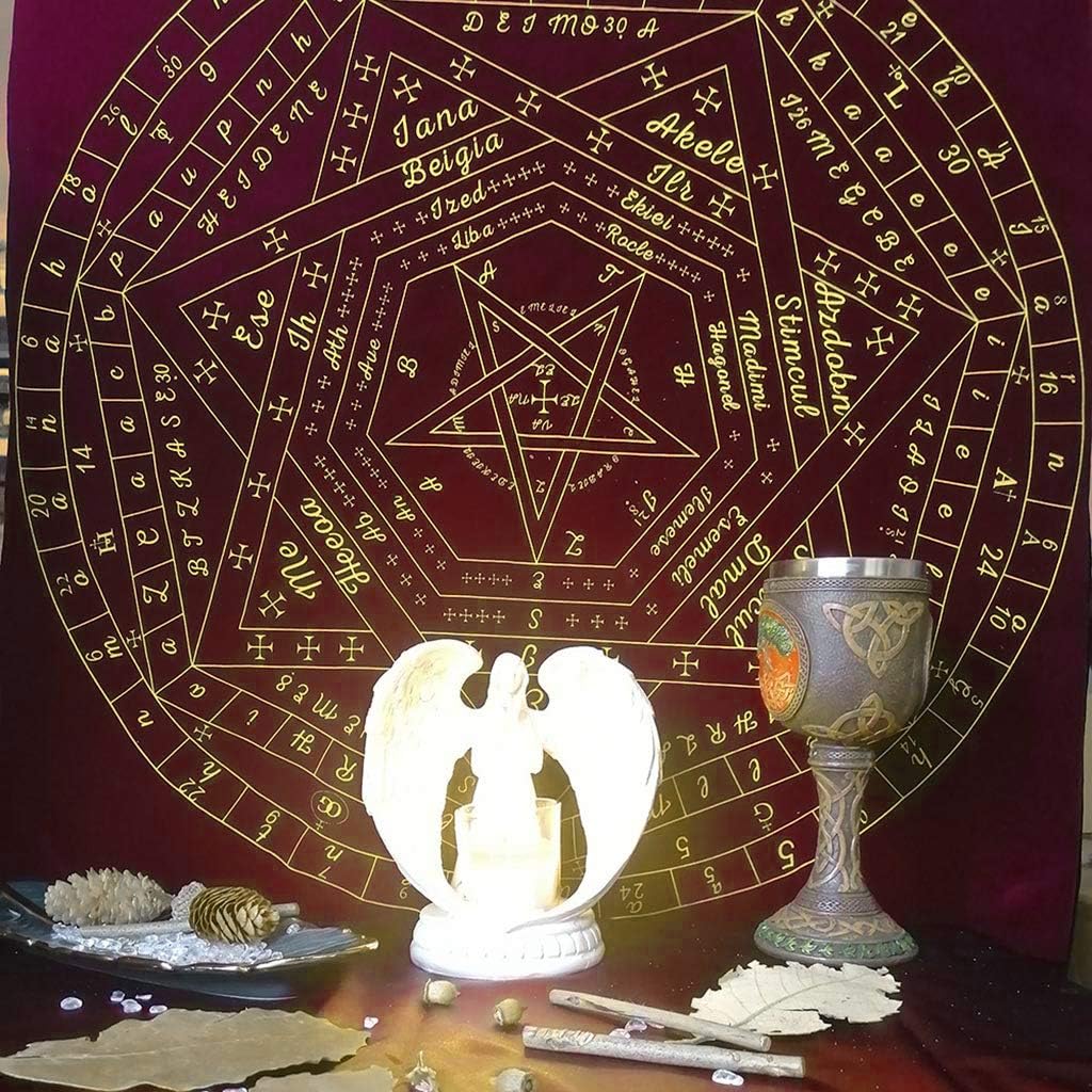 Tischdecke aus der Tarot-Karte, die geheimnisvolle Astrologie Muster Advination Altar Velours-Tuch Teppich Tarot-Karten Spielbrett