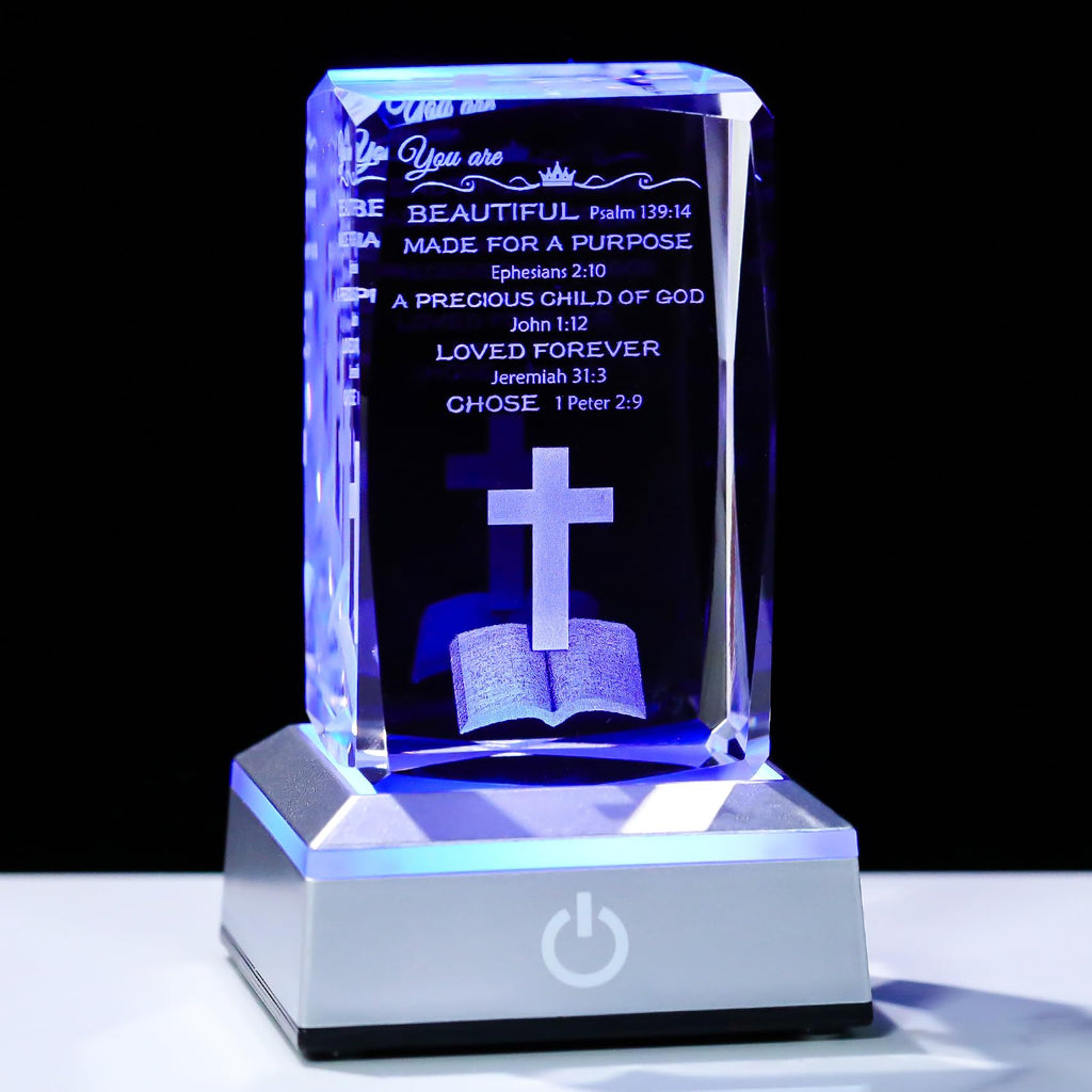 Movdyka 3D Crystal Jesus Figurine Religious Gifts for Women Men Christian