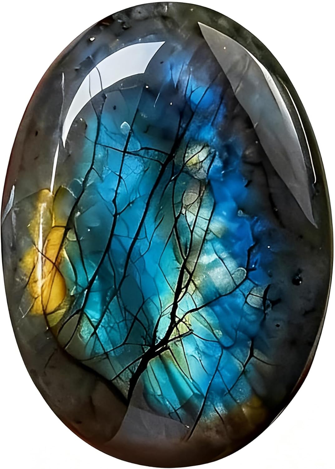 Labradorite Tumbled Stones 6 cm, Large Moonstone Gemstones, Natural Worry Stones, Polished Worry Stone for Meditation Decoration, Yoga, Chakra, Reiki Balancing, Energy Stone