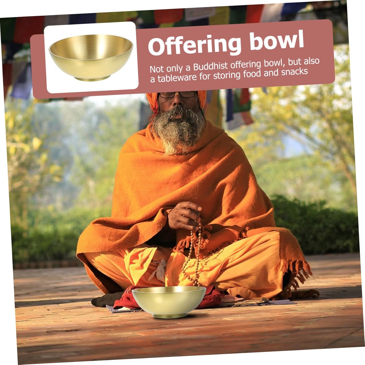 ULTECHNOVO Dekorative Messingschale Buddhistische Wasserschale für Meditation und Altar Langlebig und Elegant für Zuhause Yoga Restaurant und Tempel